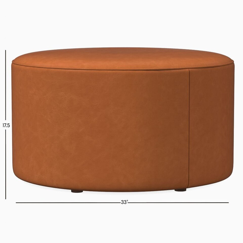 Isla Leather Ottoman West Elm UK